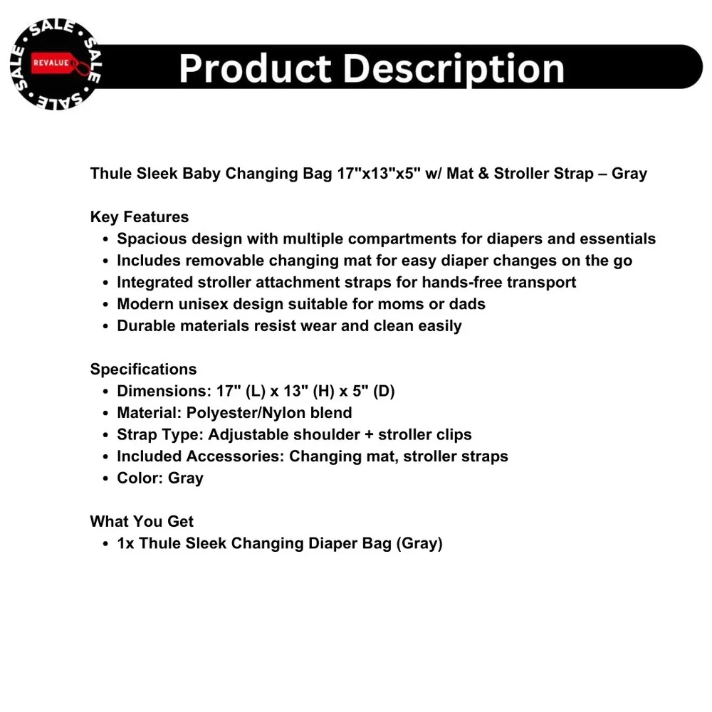 Thule Sleek Baby Changing Bag 17